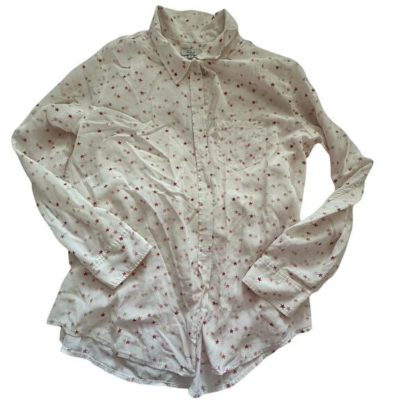 Rails Women's White Rocsi Star Print Shirt Button Front Blouse Top Size XL - Picture 1 of 8